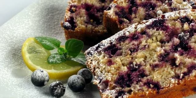 An unusual cake with blueberries