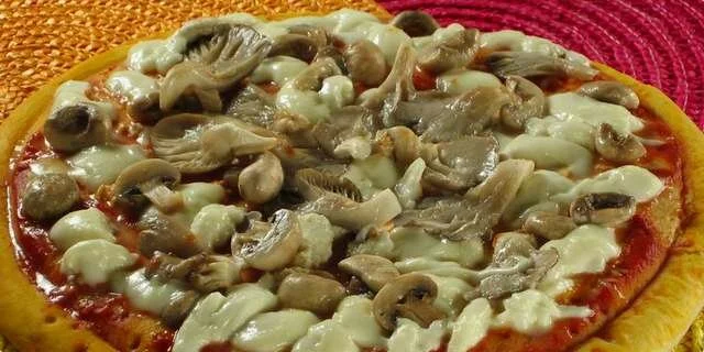 Pizza with mushrooms