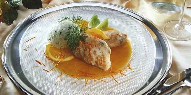 Blanc de poulet en sauce orange