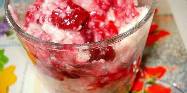 Arroz con leche con fresas