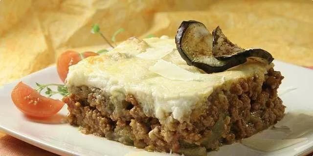 Moussaka with eggplant and meat