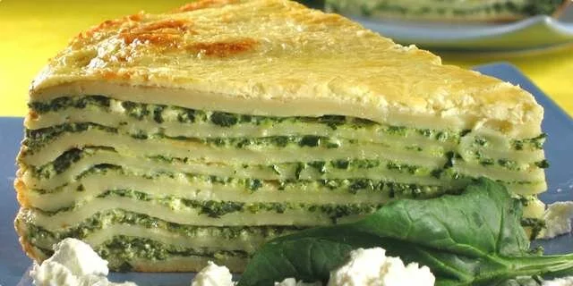 Salty cake with spinach