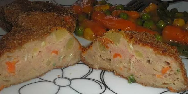 Albóndigas de pollo con verduras