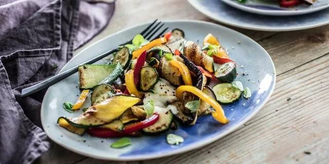Roasted vegetables with mozzarella