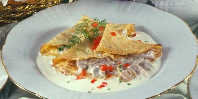 Crêpes avec des champignons