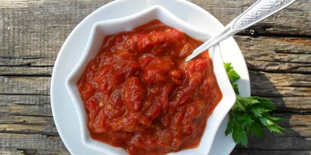 Ajvar from chopped peppers