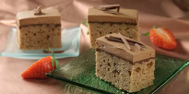 Chocolate slices with mousse